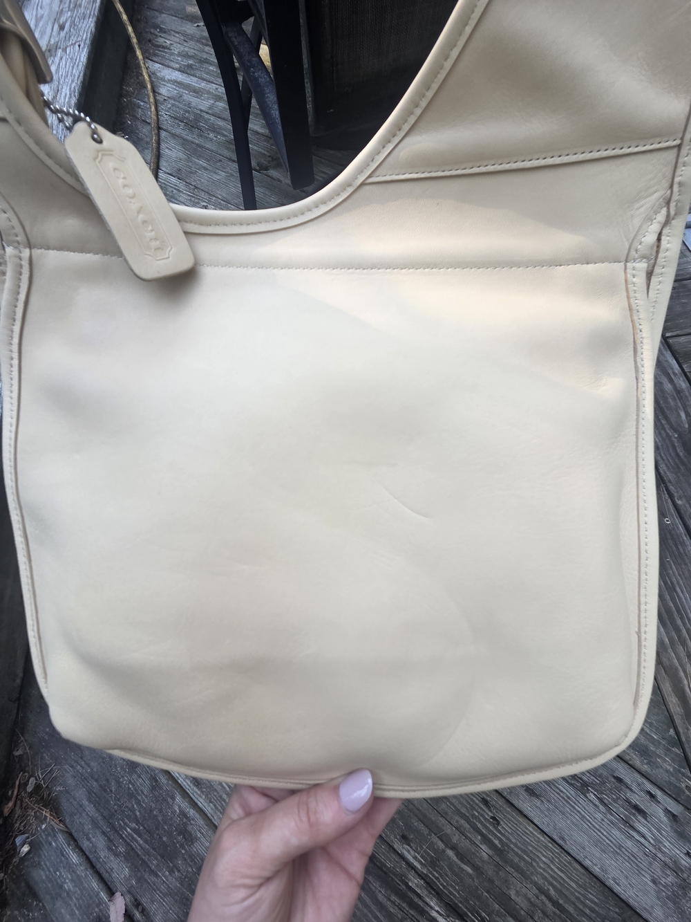 Vintage Coach Utility Hippie Flap Style #9404 Color Bone - Picture 2 of 12